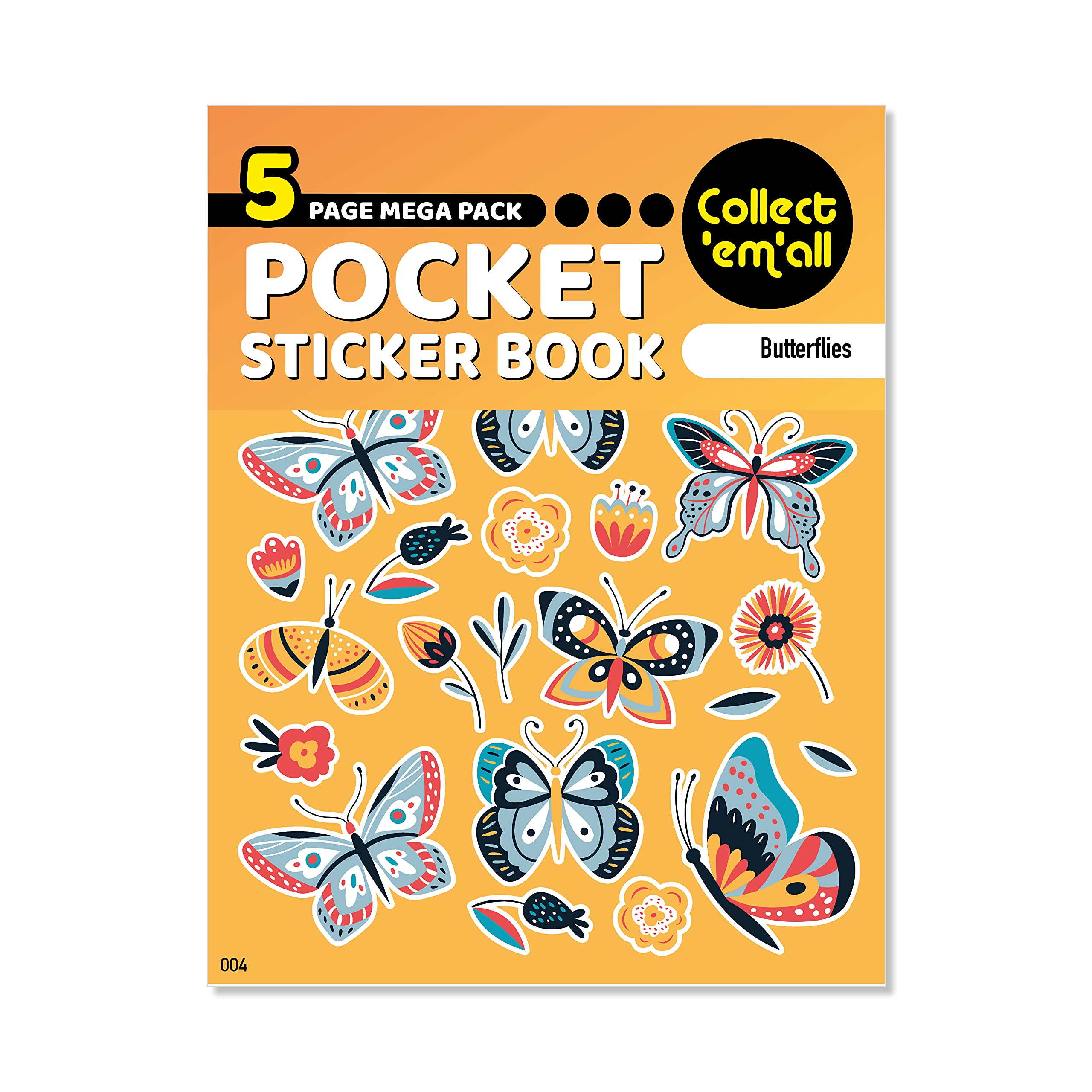 Lds Landlord Direct Supplies Multi-Color Pocket Sticker Book (5 Pages) - 64 Mega Packs To Collect Coloured Stickers For Kids - Butterflies