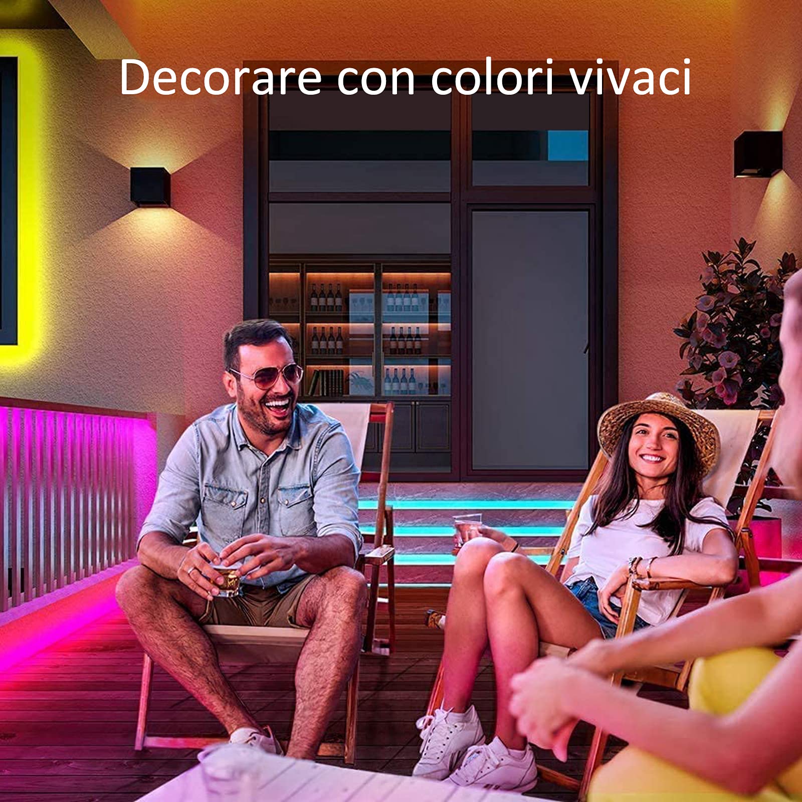Striscia LED 5M Bluetooth, LUXONIC Strisce LED Flessibile 5050 RGB Impermeabile controllata da App e Telecomando, Luci LED adatto per TV, Camera da letto, Natale, Feste e Decorazioni per la casa