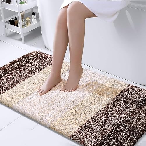 OLANLY Alfombras Corredoras de Baño 47x24, Alfombras de Baño de Microfibra Extra Suaves y Absorbentes, Respaldo de Goma, Secado Rápido, Alfombras de