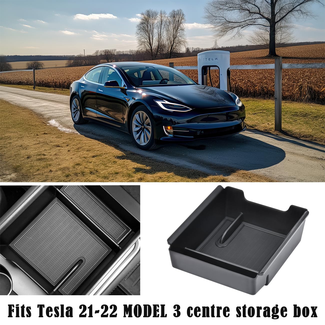 Set Accessori Per Tesla Model Y/3 ASZSK - 4 Pezzi, Organizer Console E Portabevande - Foto 6