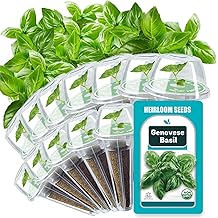 Basil Seed Pods for AeroGarden - 12 Hydroponic Refill Herb Pods with Seeds of Genovese Basil for Most Hydroponic Systems of Ahopegarden, GARDENCUBE, iDOO, and URUQ, Grow Your Own Herb Garden at Home