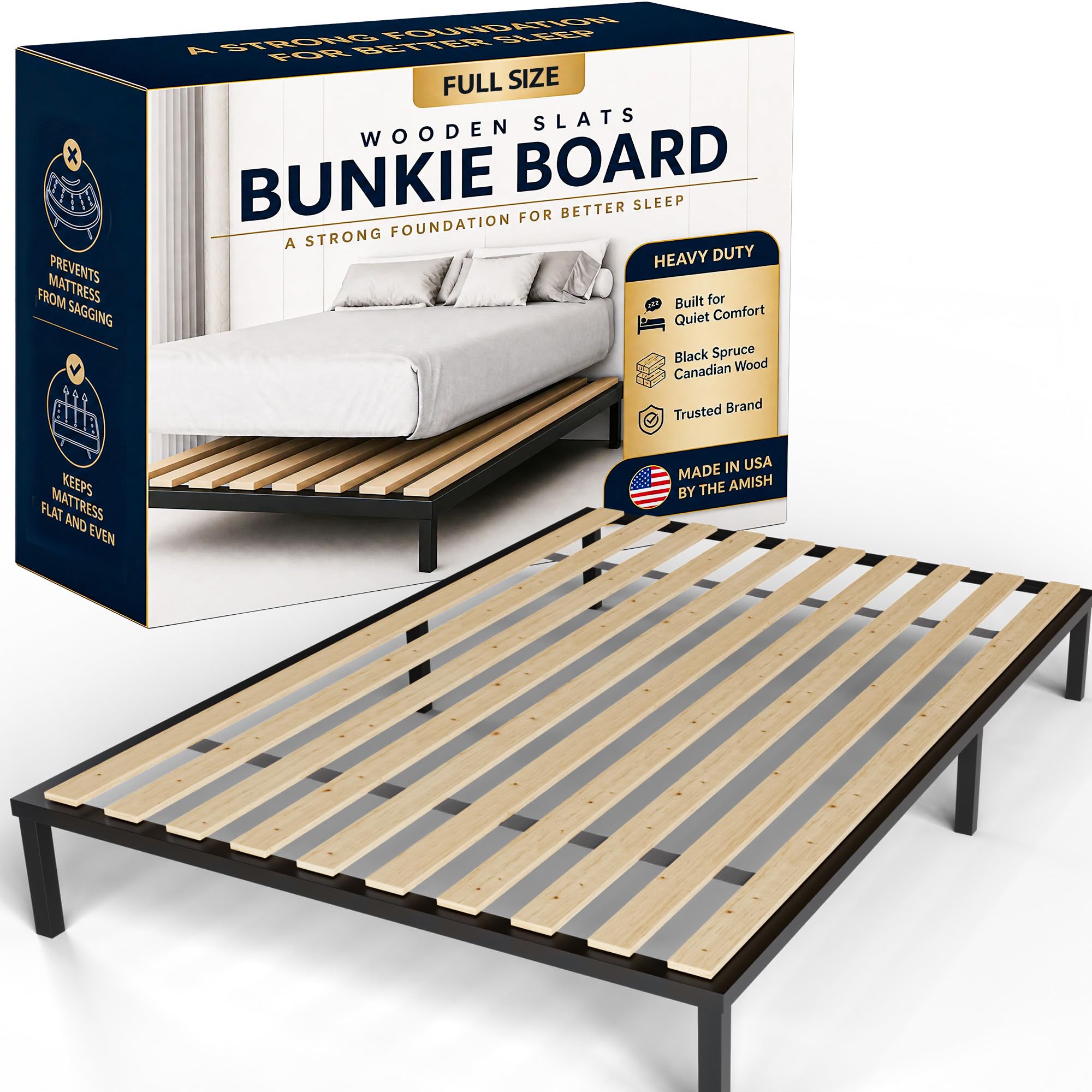 Treaton 0.68-Inch Heavy Duty Vertical Wooden Bunkie Board
