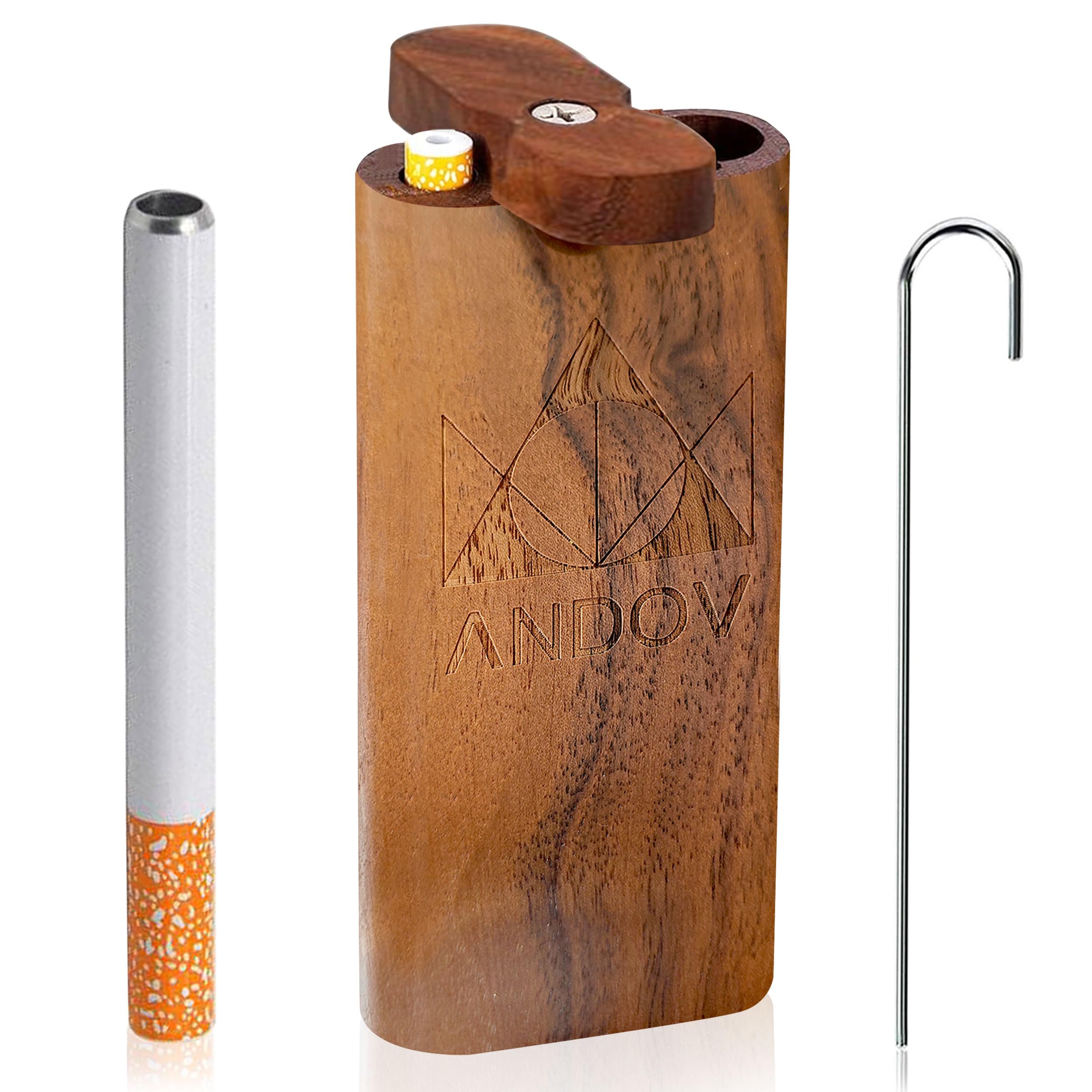One Hitter Pipe Box Dugout Smoking Accessories Gift Set Tobacco Herbs &  others Clear Reusable with Lid and Free Cleaner Stick : Amazon.ie