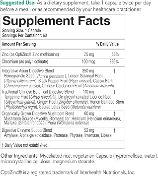 EcoNugenics EcoDigest Digestive Health Supplement - 60 Capsules- Digestive Support - Herbs, Medicinal Mushrooms & Enzymes