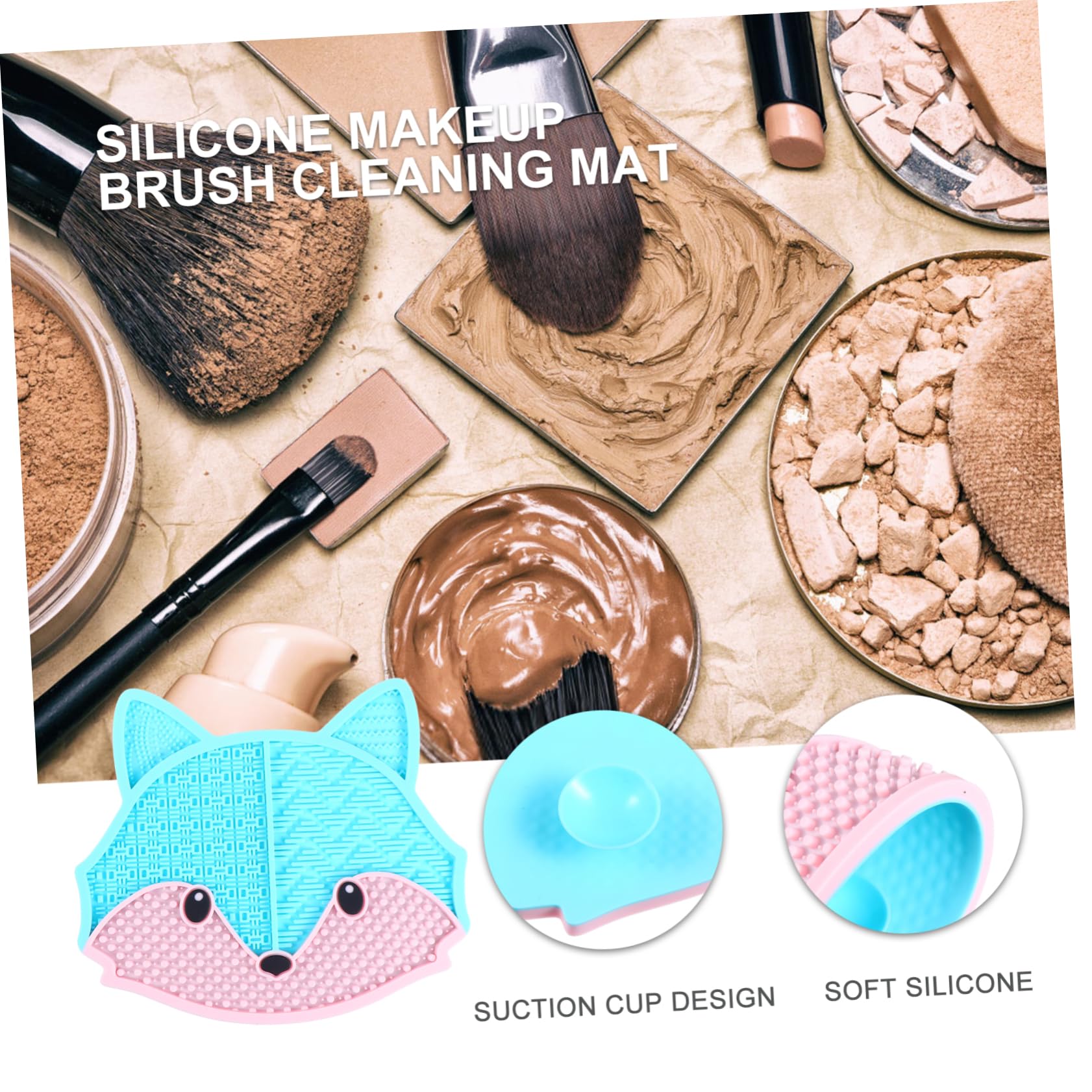 MAGICLULU 3 Pz Trucco Scrub Alla Volpe Kit Del Make up Stendino Per Pennelli Da Trucco Detergente Per Pennelli a Secco Tappetino Per Pennelli Da Trucco Gel Di Silice Cosmetico Rossore