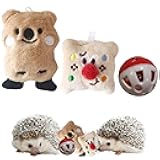 Toys for Hedgehogs Small Animal Accessories, 2 PCS Cute Hedgehog Toys and Bell Ball for Hedgehog, Funny Stuffed Toy and Balls Toy for Hamster Ferret Chinchilla Cat, Hedgehogs Accessories (Red Ball)