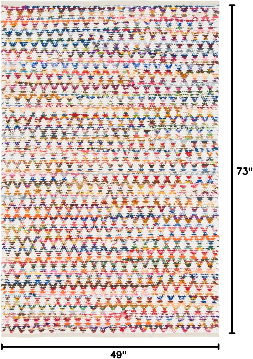 Unique Loom Braided Chindi Collection Casual Modern Multi Area Rug (4' 0 x 6' 0)