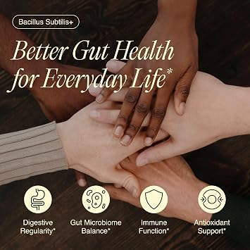 Ecosh Bacillus Subtilis Spore Based Probiotic Supplement for Balanced Belly | High Potency Strain with Prebiotic, Daily Gut Health & Microbiome Support for Family, 6B CFU Per Day, 90 Vegetarian Capsules