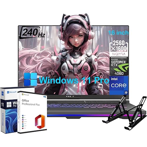 ASUS ROG Strix-G16 Gaming Laptop - with Microsoft Office Lifetime, 16" 240Hz WQXGA Display | Intel 24-Core i9-14900HX | GeForce RTX 4060 | 64GB DDR5 RAM | 1TB SSD | WiFi 6E | Backlit KB | Win11 Pro