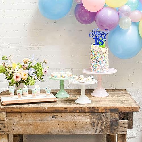 Miniatura 6 de 1 paquete de decoración para pastel de feliz 18 años, purpurina negra número 18, 18 cumpleaños, decoración para tartas de cumpleaños de 18 años,