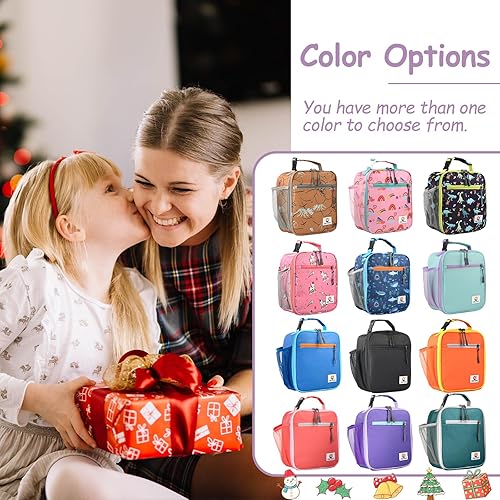 Miniatura 9 de CaCTOUR Lonchera para niños, lonchera térmica de alta calidad para niñas y niños, bolsa suave mini hielera para el regreso a la escuela, bolsa