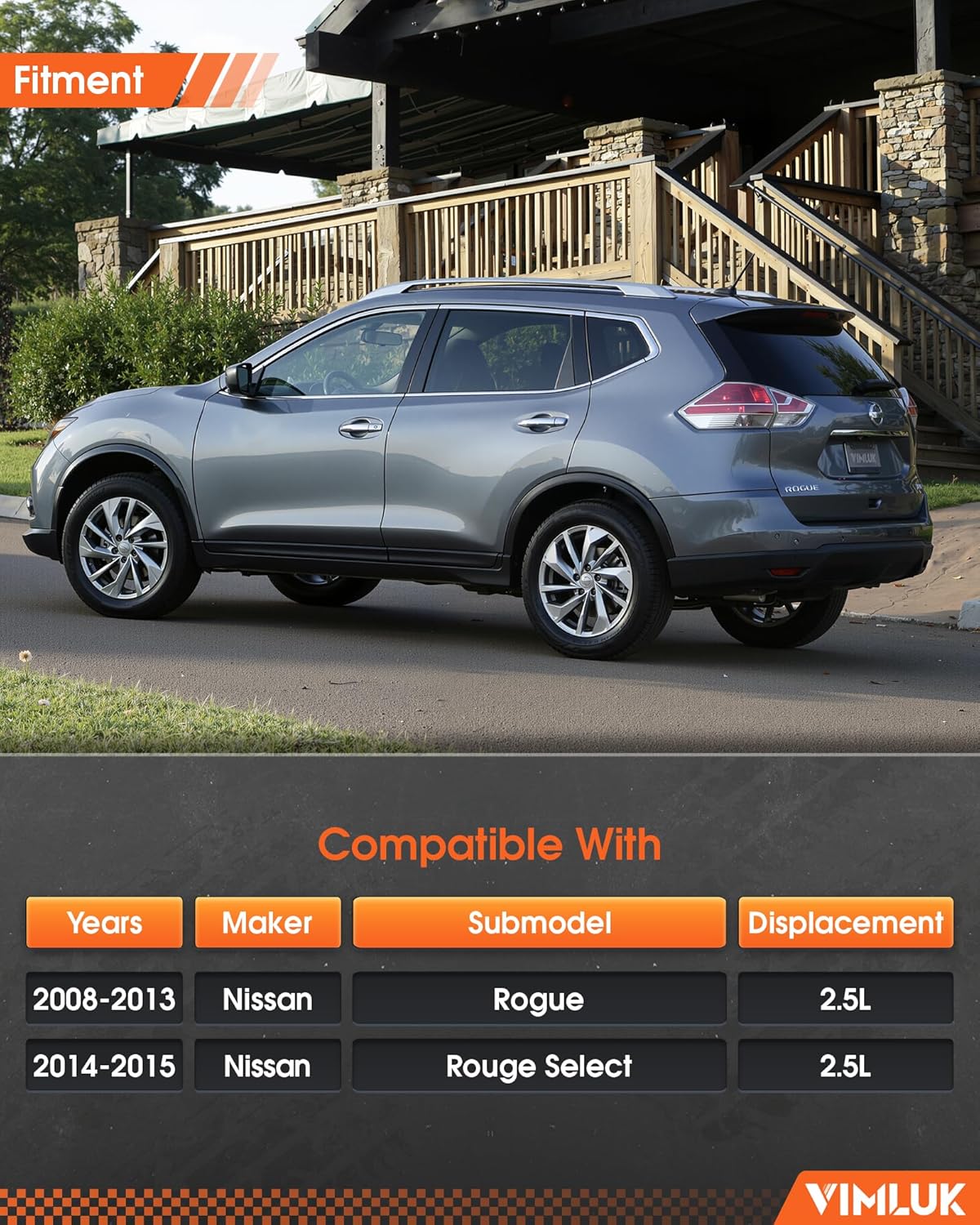 53826 Stainless Steel Exhaust Flex Pipe Compatible with 2008-2013 Nissan Rogue; 2014-2015 Nissan Rogue Select (VK-53826) Rogue/Rogue Select