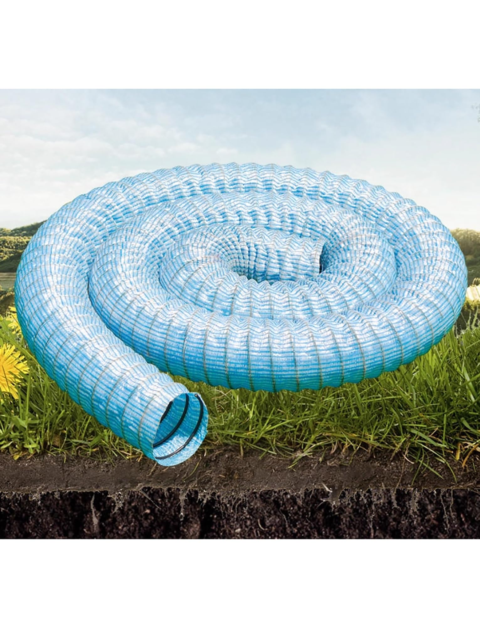 French Drain Pipe, 5/8/10cm Perforated - Flexible Yard & Landscape Drainage Solution for Basements, Downspouts & Wet Areas(8cm,52.5ft/1600cm)