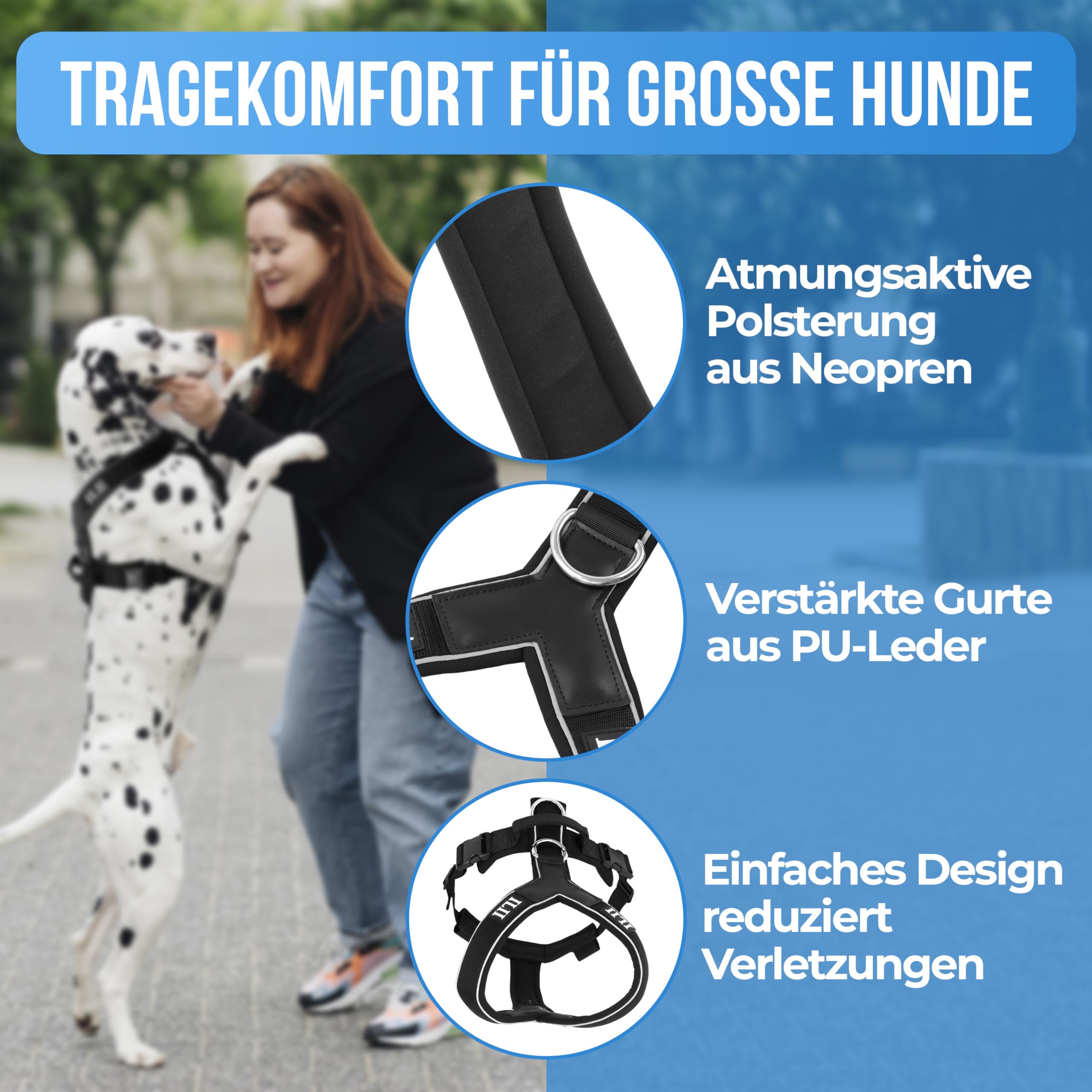 Wefaly Hundegeschirr Reflektierend | Verstellbares Brustgeschirr Ohne Zug & Würgen