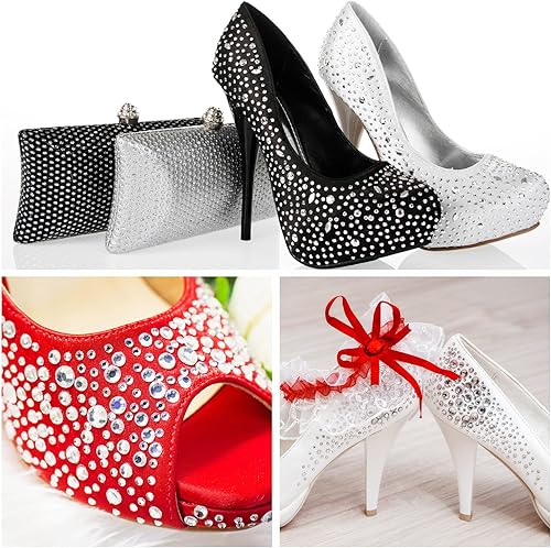 Miniatura 4 de 2210 calcomanías de diamantes de imitación transparentes autoadhesivas, brillantes para cara, 7 tamaños de 0.19 pulgadas, belleza, maquillaje, arte