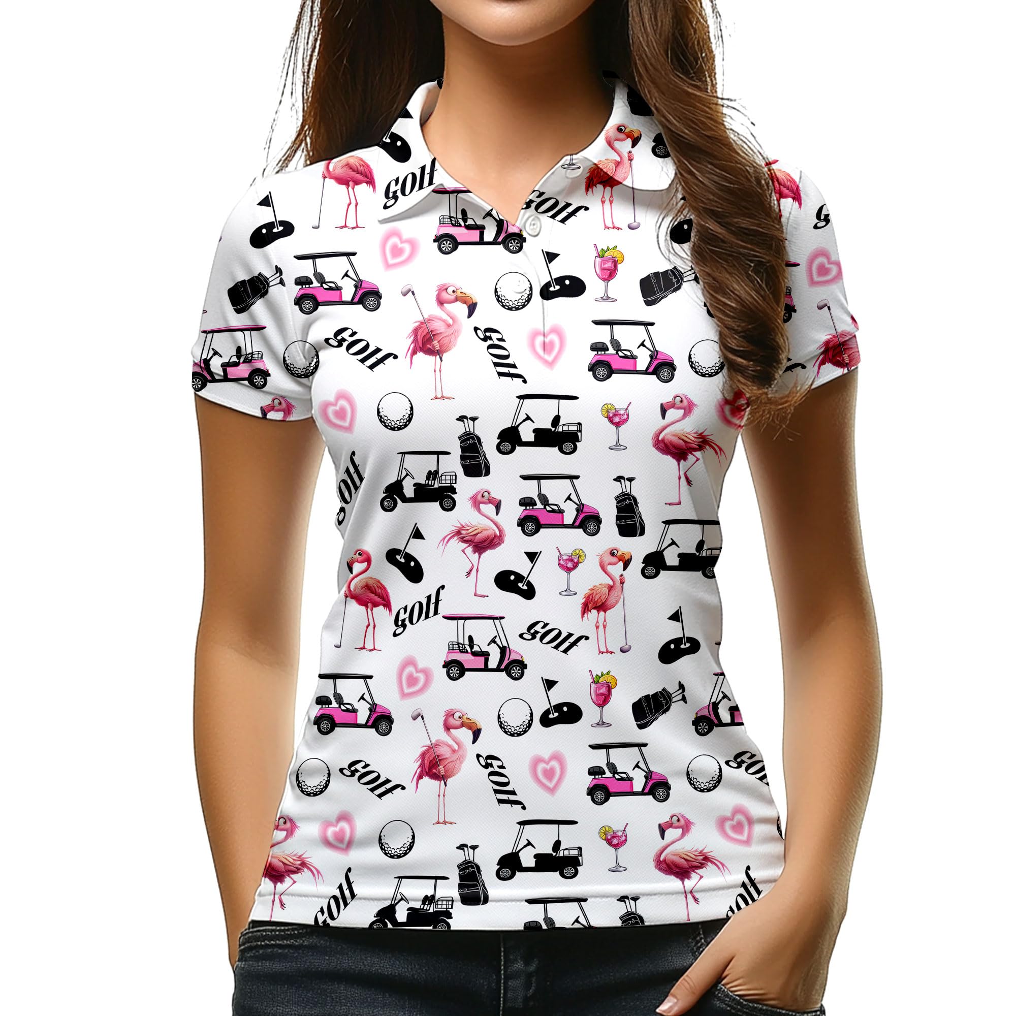 Womens Golf Shirt Short Sleeve Funny Golf Shirts for Woman Tennis Outfit