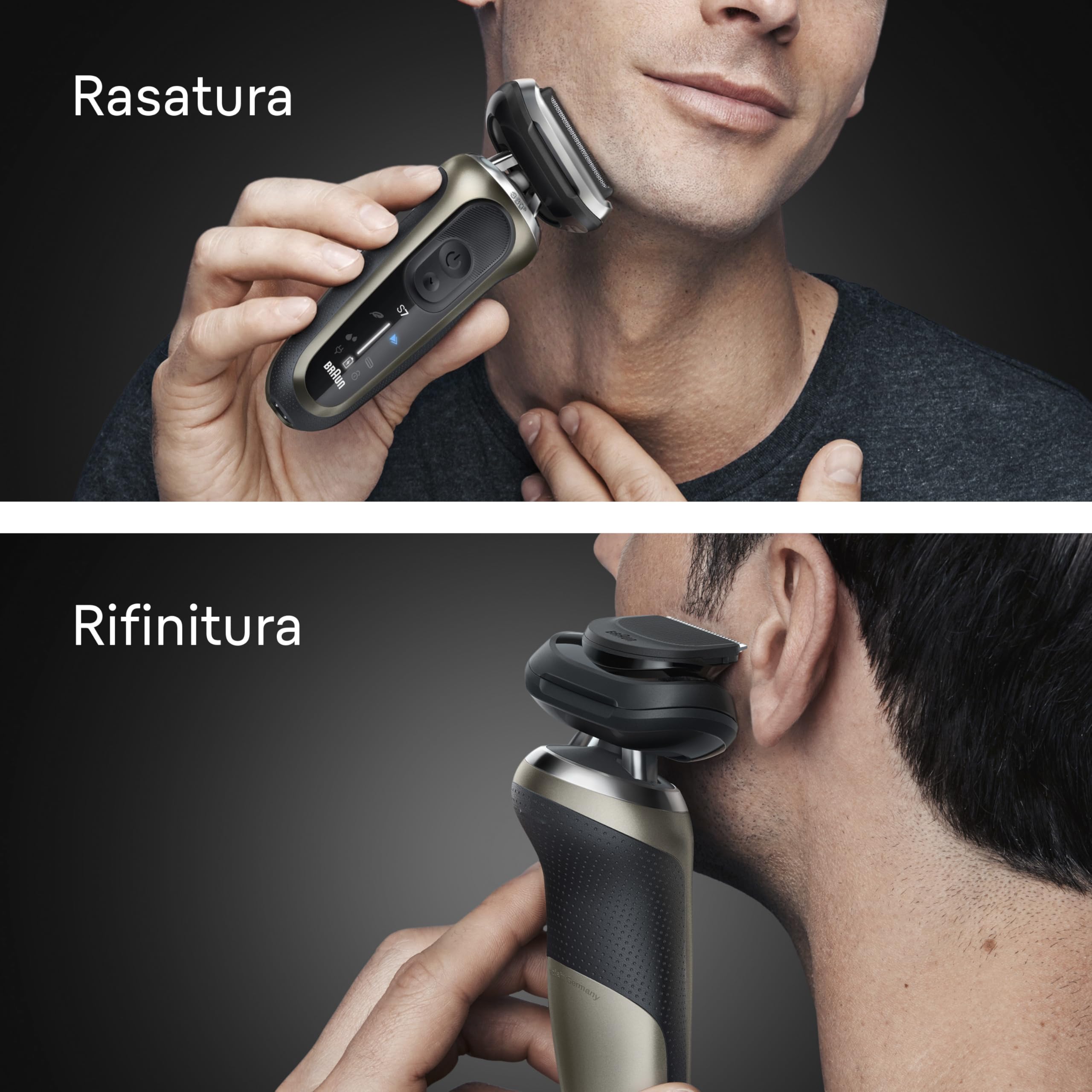 Braun Serie 7 Rasoio Elettrico Barba, Wet&Dry, Regolabarba Uomo, Rasoio Barba, 60 Min di Utilizzo, Stazione Smartcare 4in1, +1 Accessorio, Senza Fili, 100% Impermeabile, 72-C7200cc, Oro