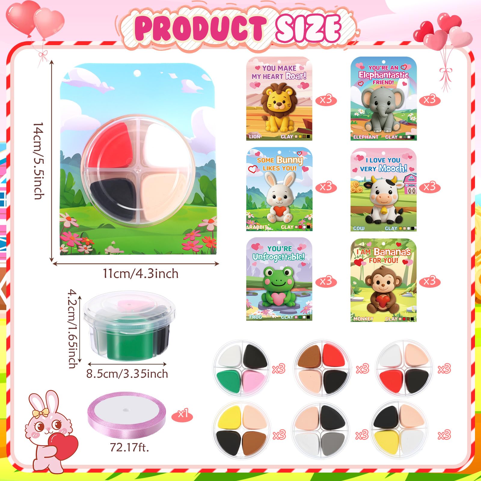 Capoda 18 set di argilla secca ad aria per San Valentino, kit fai da te modellazione fai da te argilla arti e mestieri regali San Valentino kit artigianali per progetti scolastici bomboniere per feste