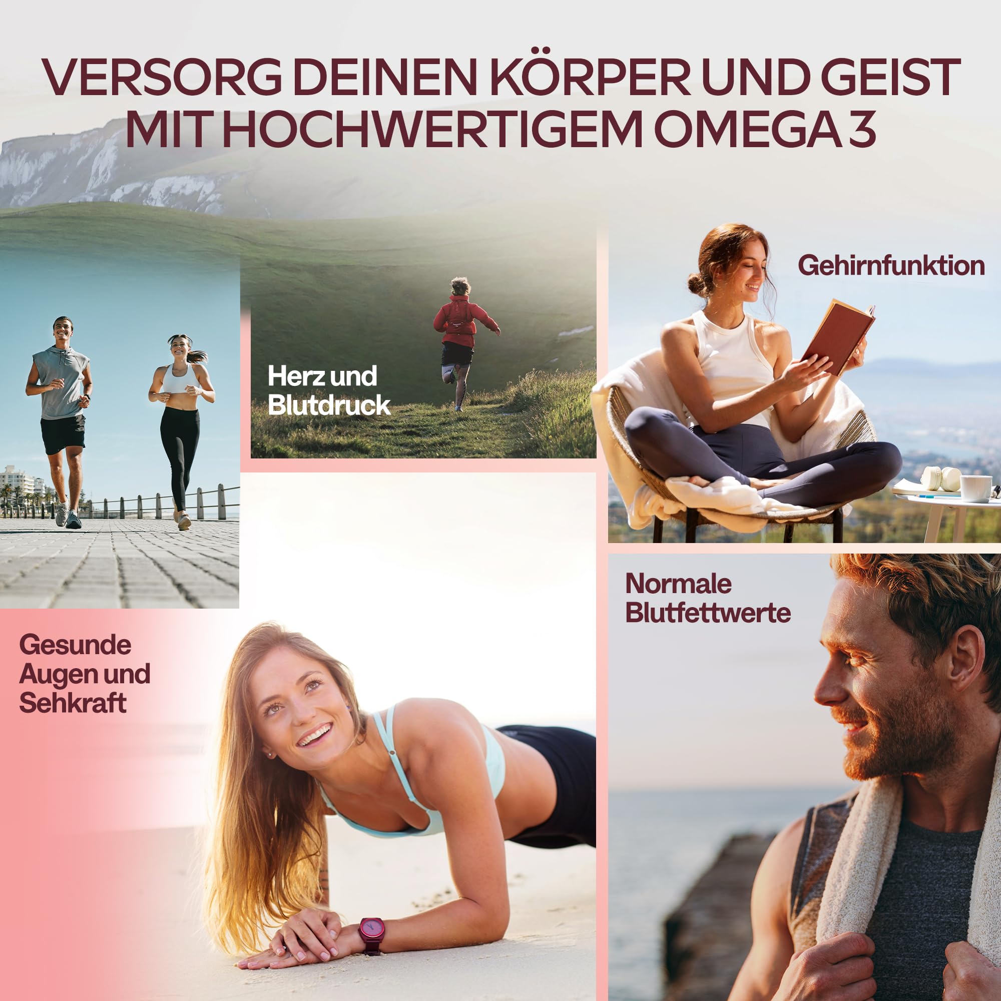 Omega 3 Kapseln Hochdosiert 2000mg Omega 3 Öl 1000mg EPA + 500mg DHA pro Tagesdosis (2 Premium Omega 3 Fischöl Kapseln) - Omega-3-Fettsäuren Kapseln - 120 Kapseln Fischöl Omega 3 Hochdosiert 60 Tage