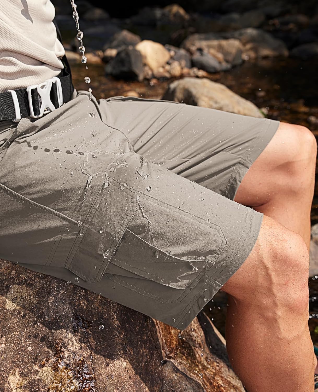 Moosehill Men's Hiking Cargo Shorts Quick Dry Work Shorts for Men Casual Tactical with 7 Pockets Waterproof No Belt - Image 3