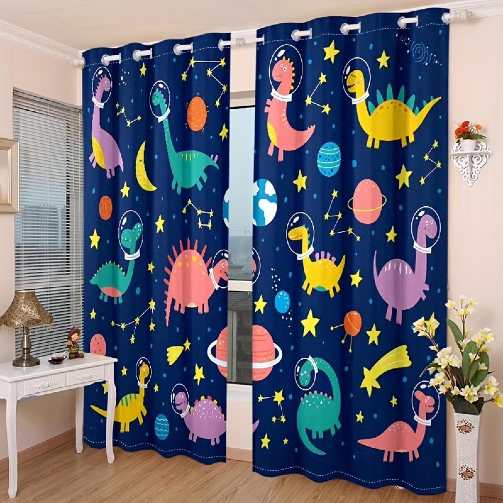 Rideau occultant dinosaure 366x260 pour chambre d'enfant : bloquez la lumière du jour
