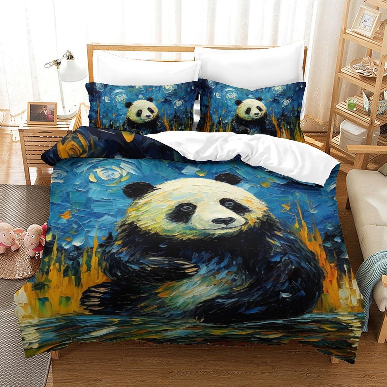 Bedding panda géant imprimé 3D et zippé pour un lit simple d'enfant impeccable