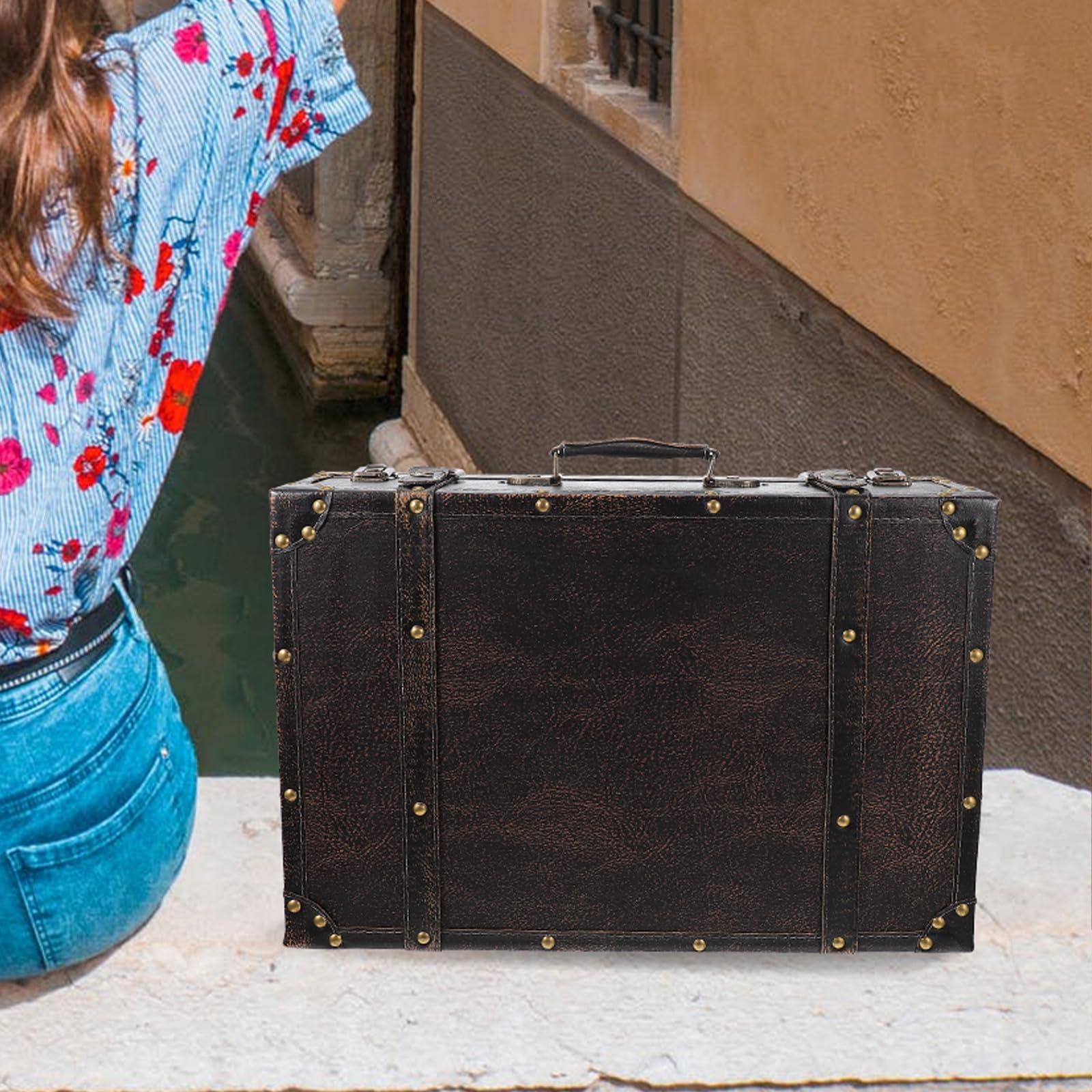 BESTYASH Boîte de Rangement en Bois Chic et Élégante pour Valise de Voyage, Grosse Capacité et Facile à Transporter, Accessoire Pratique pour Organiser Vos Affaires