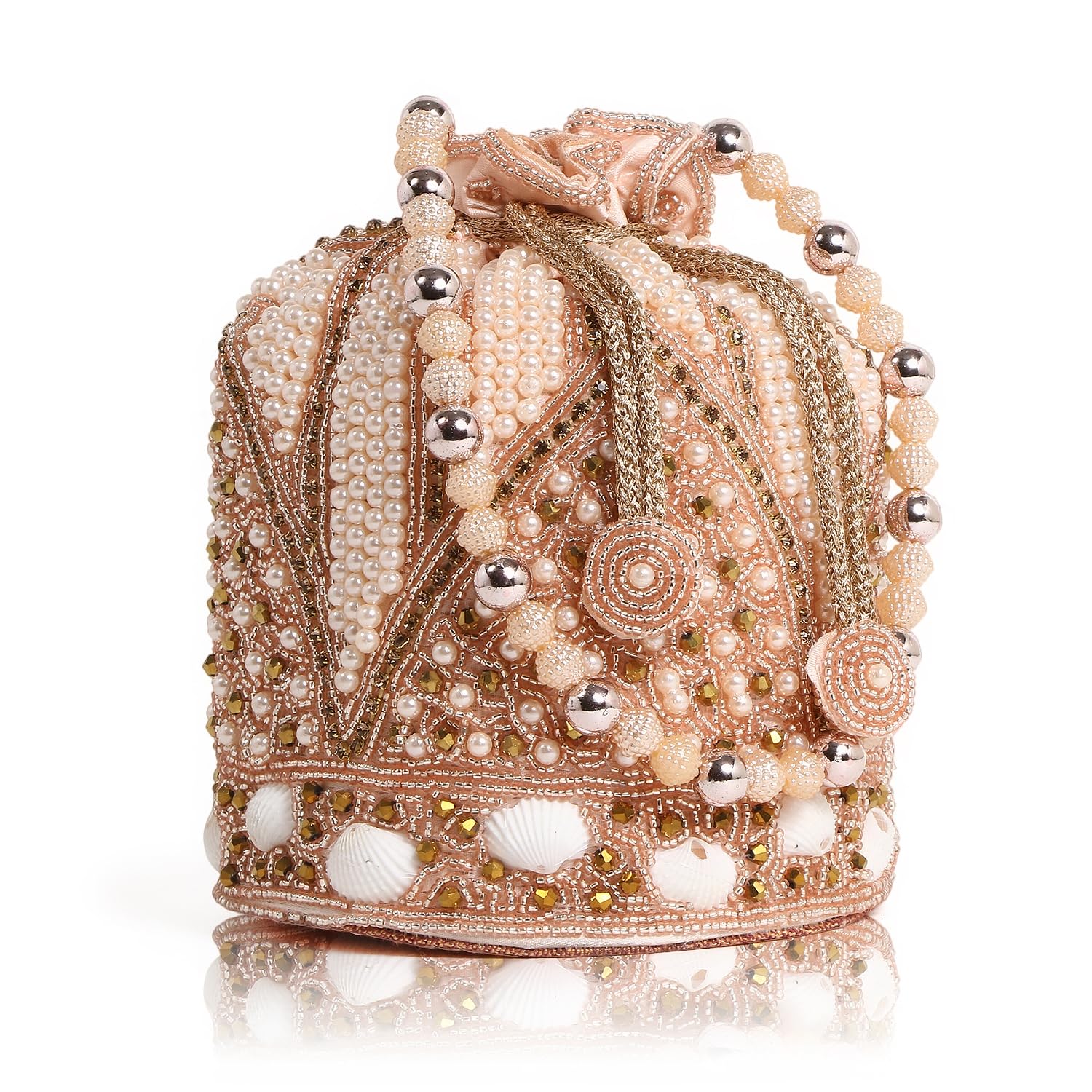 EXOTIC Silk Handmade Wedding Bag Stylish Color & Design Womens & Girls Potli (PINK) (B0CRRVR761) Amazon Price History, Amazon Price Tracker