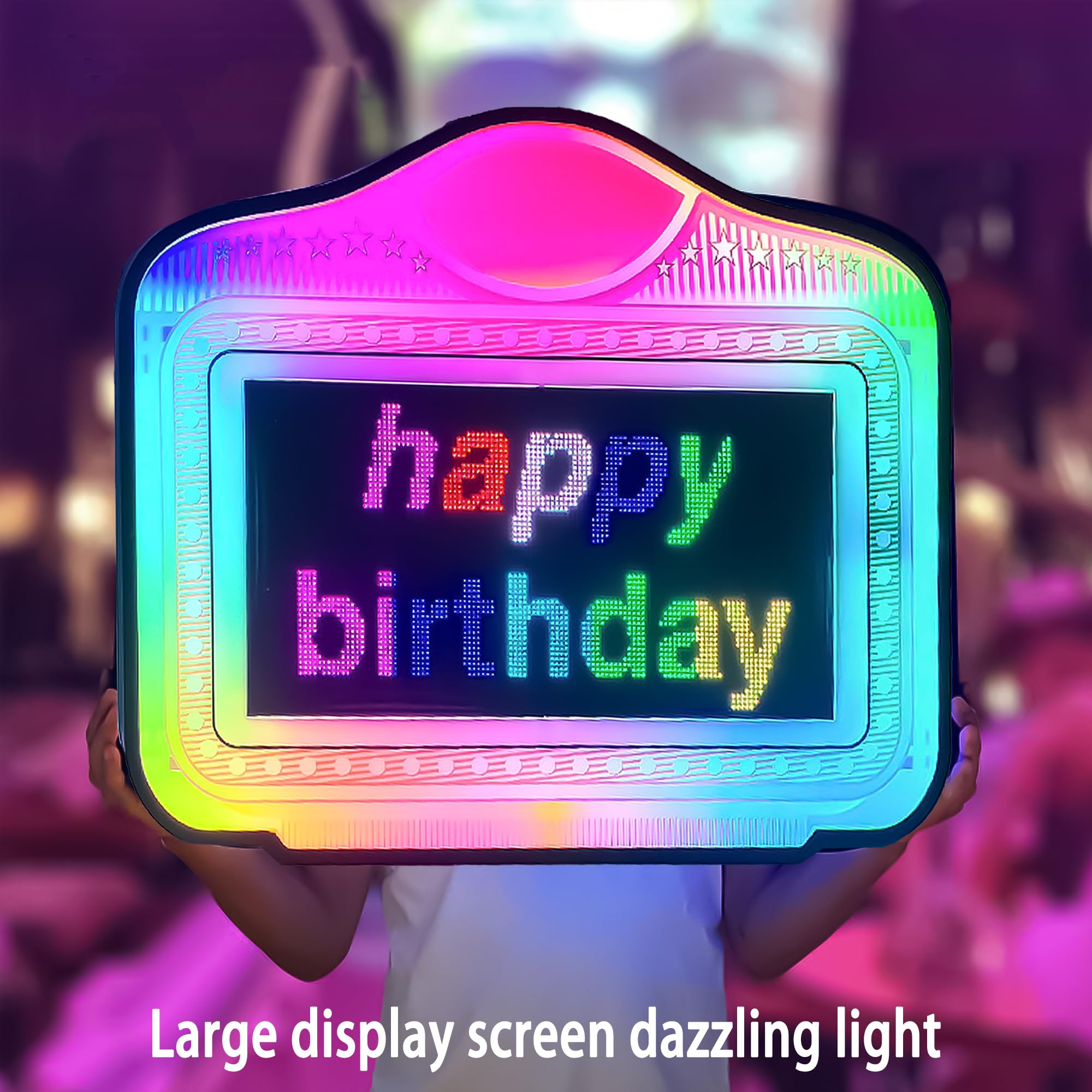 Letrero Bar LED con Texto Desplazable Personalizable - Marco Acrílico Luminoso, Control por App Móvil, Luces RGB para Servicio VIP, Discotecas y Fiestas Crown Design