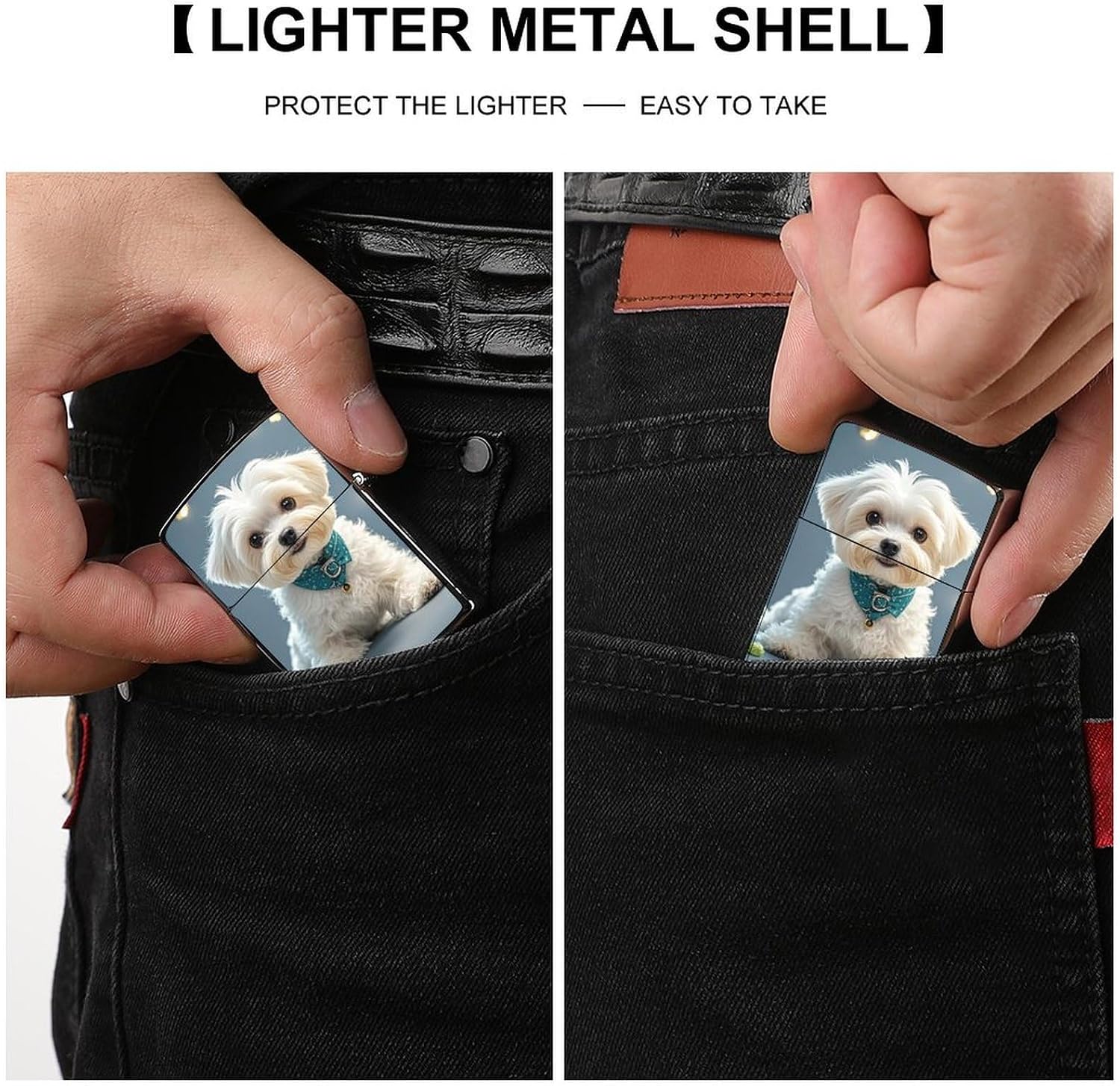 Metal Lighter Case Protective Cover, Lovely Maltese Dog image 3