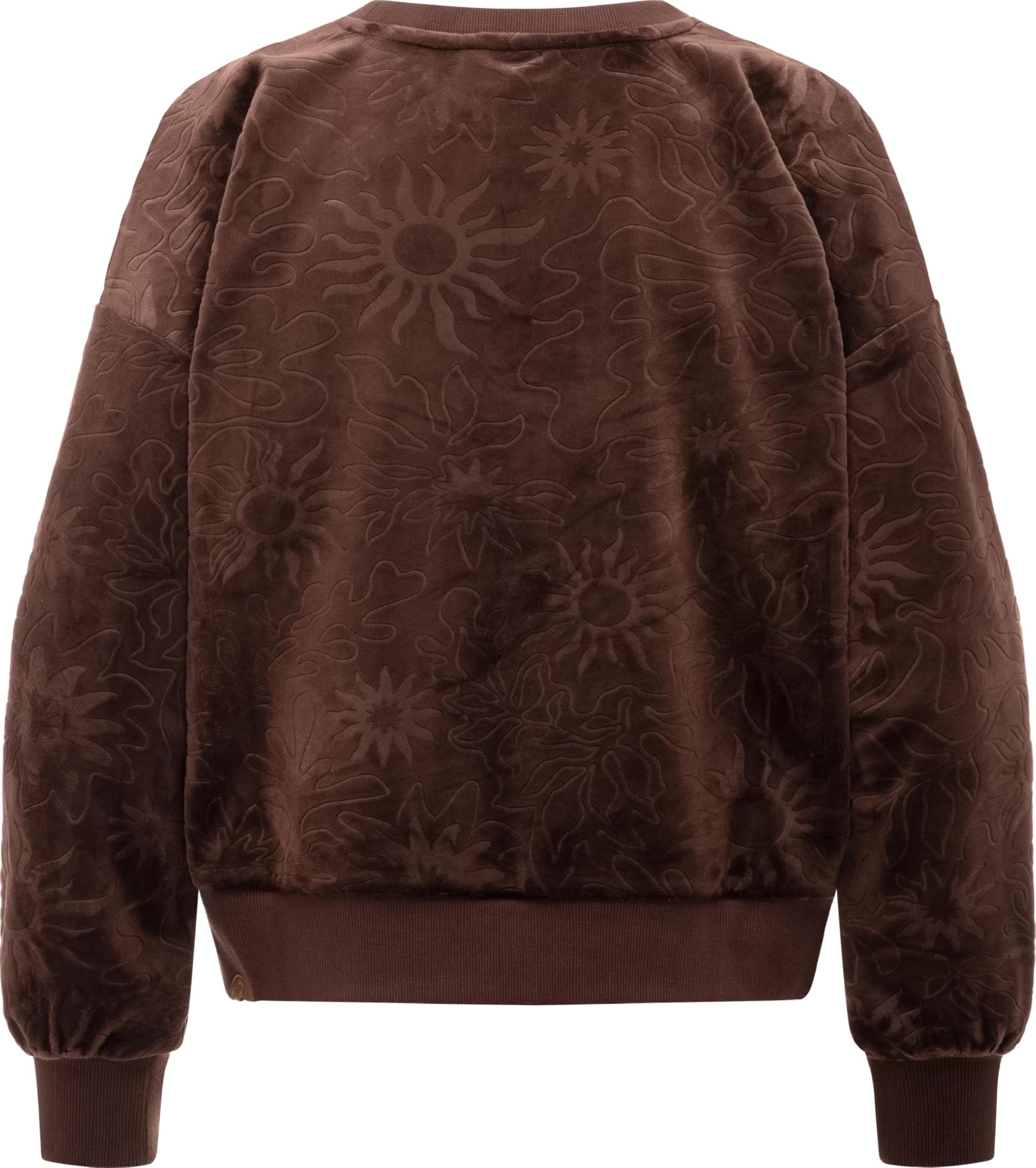 Ragwear Damen lässiges Cropped Sweatshirt Oversized Pullover aus kuschelig weichem Samt-Material mit Präge-Muster Wuss Embossed XS-XXL