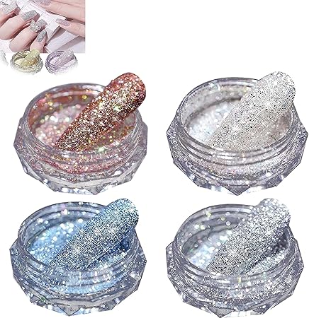 Amazon ネイルアートクリスタルダイアモンドパウダー クリスタルダイアモンドネイルパウダー ホログラフィックネイルパウダーミラー効果 クローム ネイルパウダー マニキュアピグメントファインイリデセントネイルグリッターパウダー 2個c Lianshunzhao ホーム