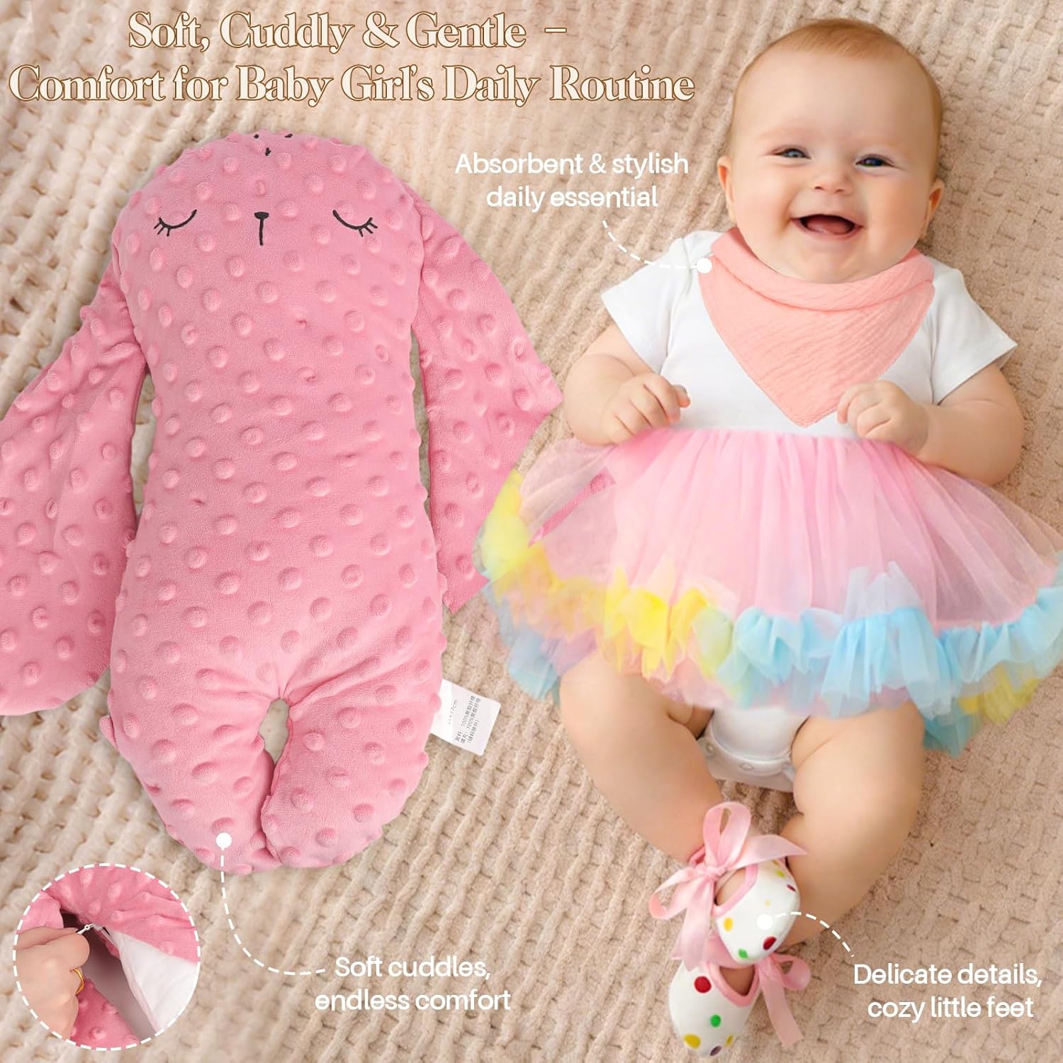 Baby Girl Gift Basket | Welcome Home Newborn Baby Girl Gift Set with Dress, Headband | Baby Girl Newborn Essentials with Baby Walking Shoes, Storage Basket | Baby Shower Gift for Girls