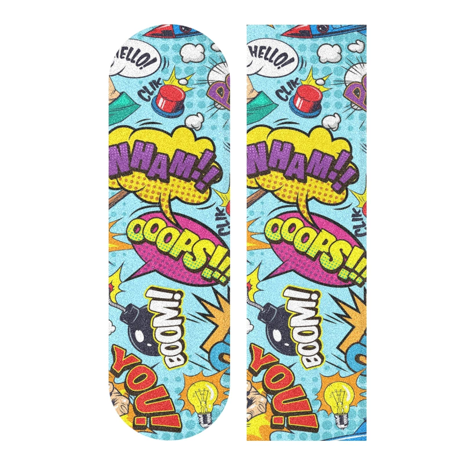 Mnsruu Crâne De Sucre De Joie De Dessin Animé Grips Skateboard Bande Antidérapant Planche à Roulettes Grip Papier de Verre Sports Plein air Scooter (84 x 23 cm