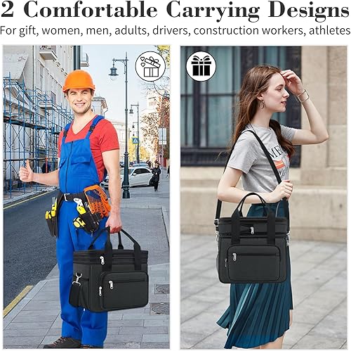 Miniatura 6 de Coobiiya Lonchera expandible para hombres, lonchera grande de 23 litros, bolsa de almuerzo aislada para el trabajoadultos con 4 paquetes de hielo y