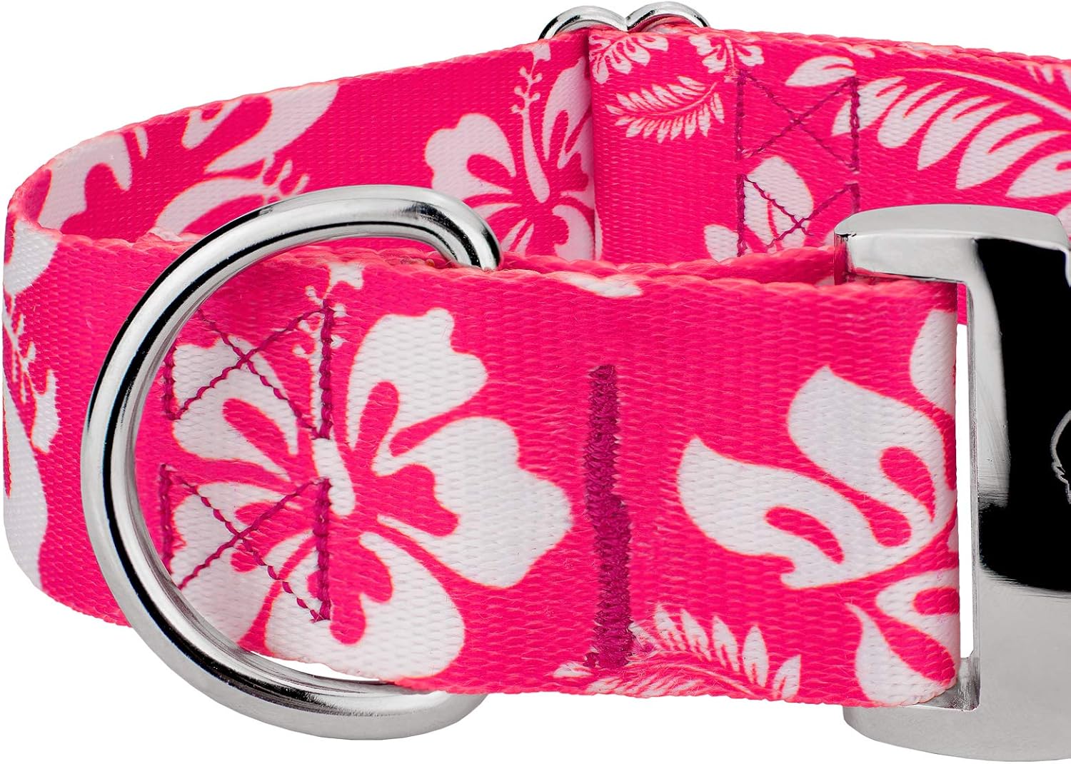 Country Brook Petz - HossFit Jr Wide Premium Dog Collar - Summer Breeze Collection Featuring Sunny Designs (Pink Hawaiian, Extra Large)