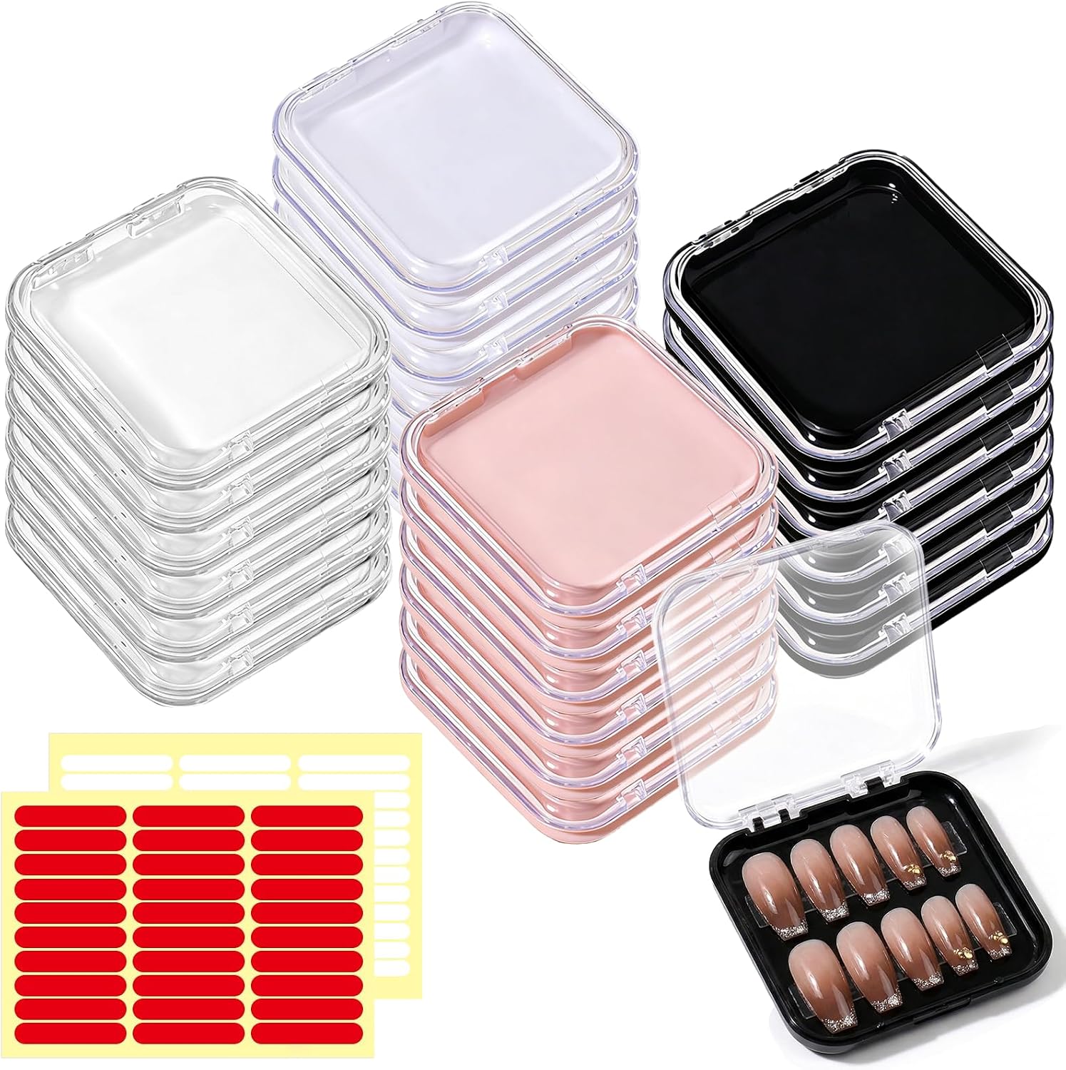 24PCS Clear Nail Boxes for Press Ons