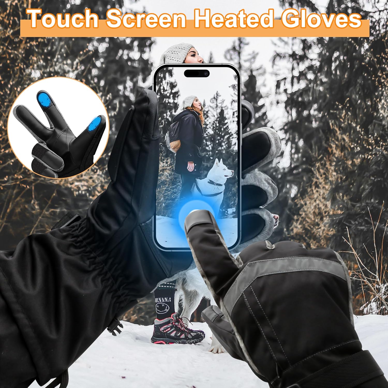 Rabbitroom Upgraded 5V 6000mAh Rechargeable Heated Gloves for Men Women, 3 Heating Levels Waterproof Non-Slip Design Ideal Hand Warmers Perfect for Hunting Skiing Driving Fishing Outdoor Work(Medium) - Image 6