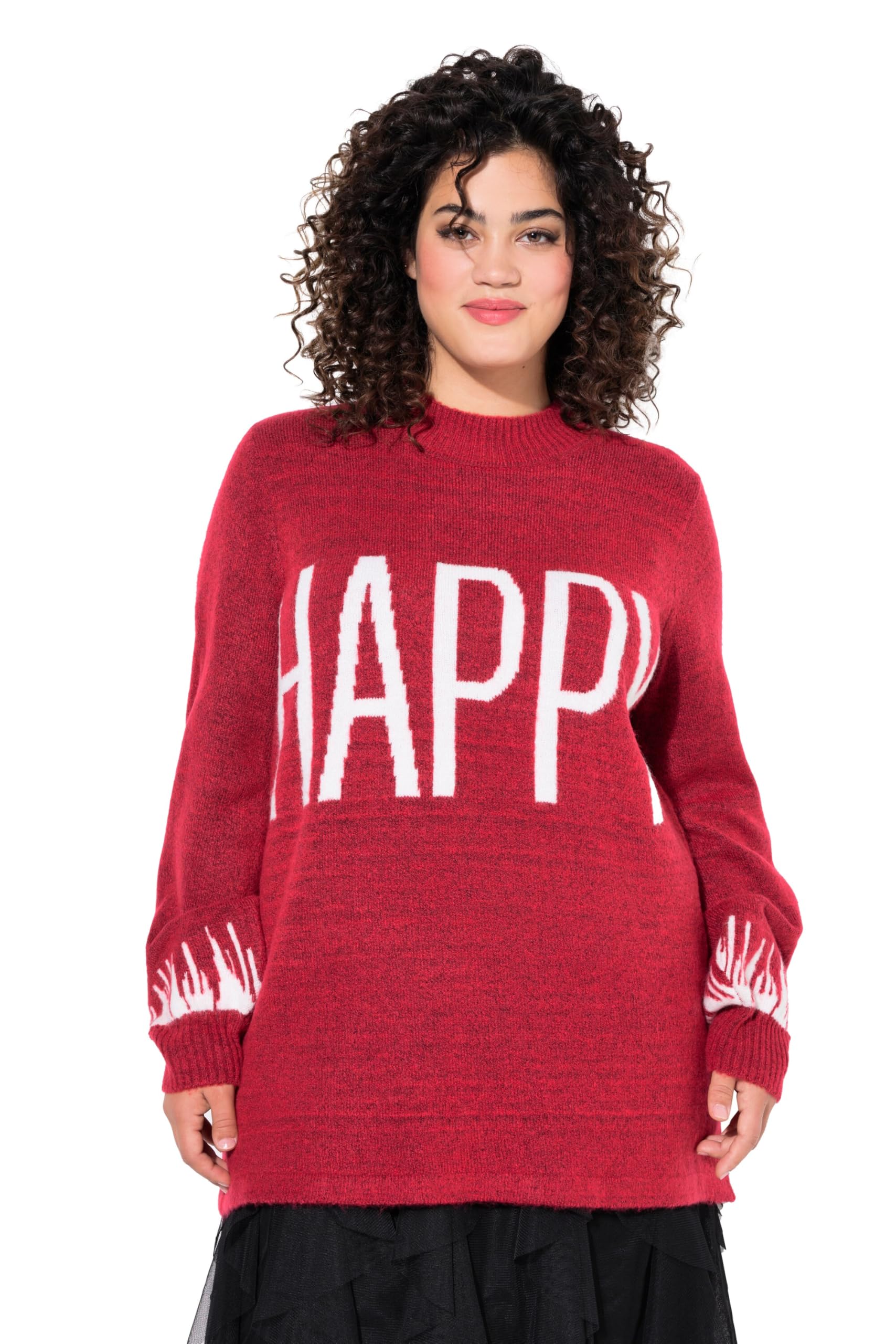 Angel of Style Damen große Größen Übergrößen Plus Size Pullover, Happy-Statement, Ballon-Langarm 837599