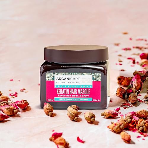 Miniatura 2 de Arganicare La mascarilla capilar de queratina mantiene el cabello elegante y brillante con aceite de argán orgánico certificado 16.9 fl oz