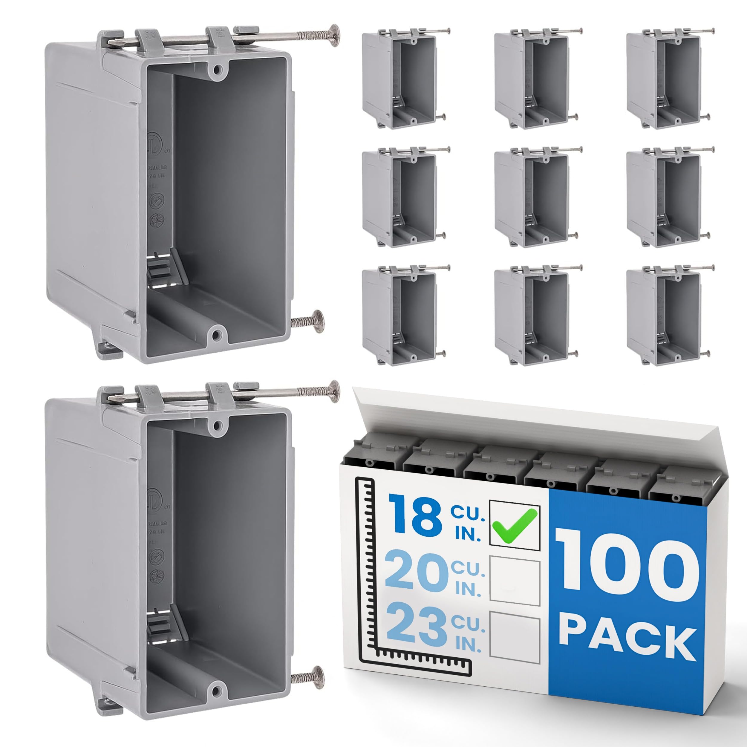 OHLECTRIC 1-Gang Outlet Box - 20 Pack -16