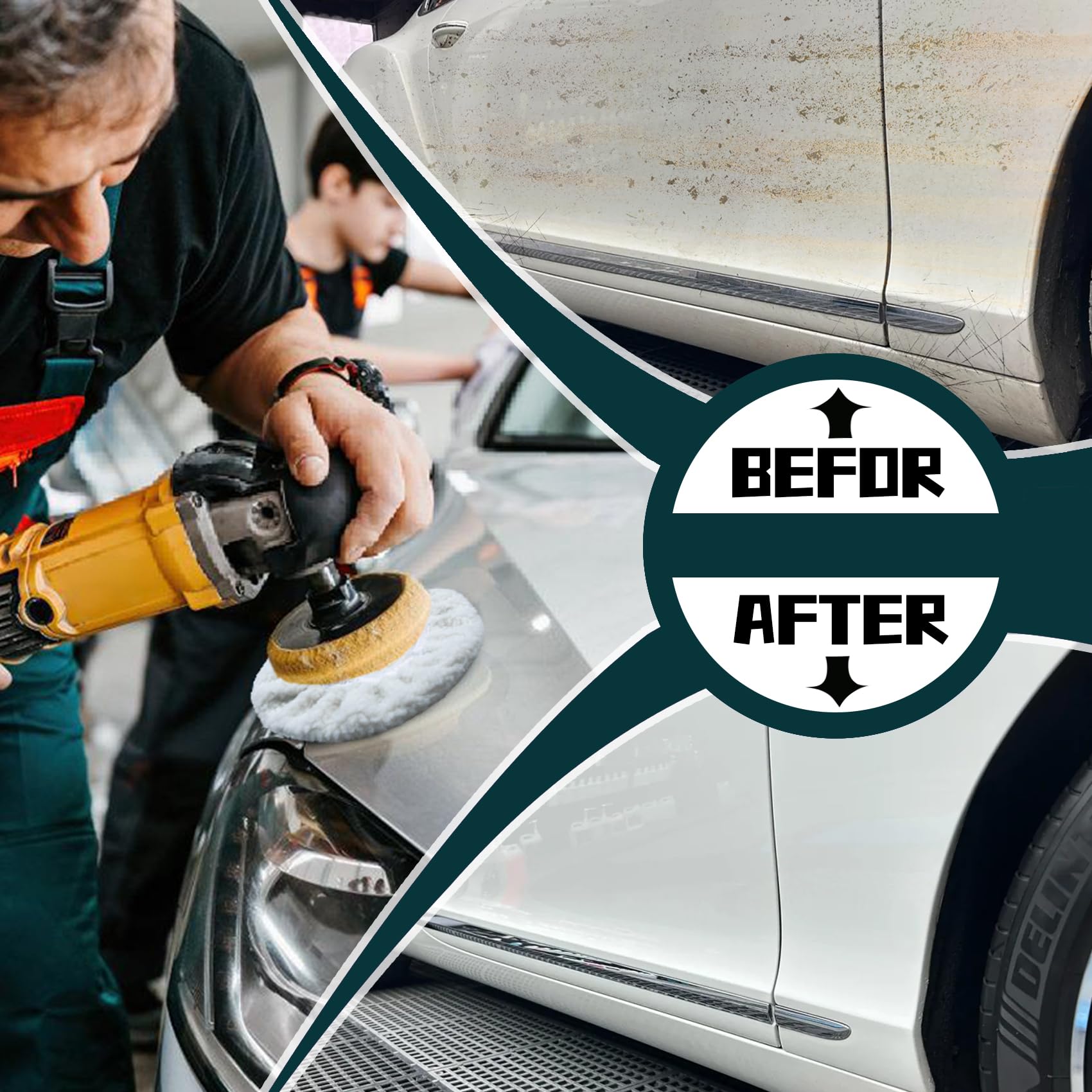 Set 24 Cuffie Lucidanti In Microfibra - Tamponi 6 Pollici Per Auto, Moto E Barca, Riutilizzabili - Foto 10