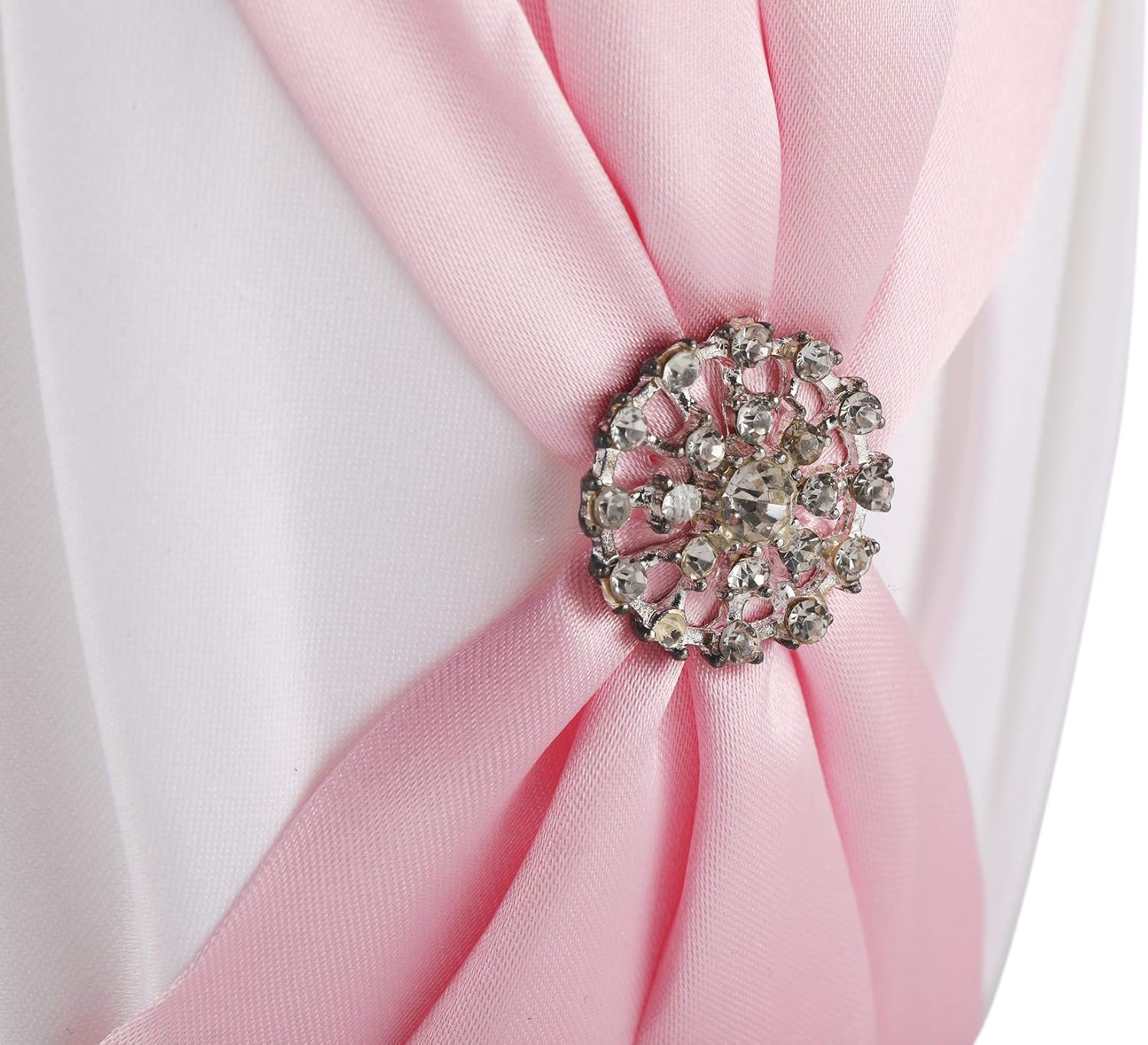 Satin and artificial crystal jewelry to decorate the wedding flower girl basket (Pink)