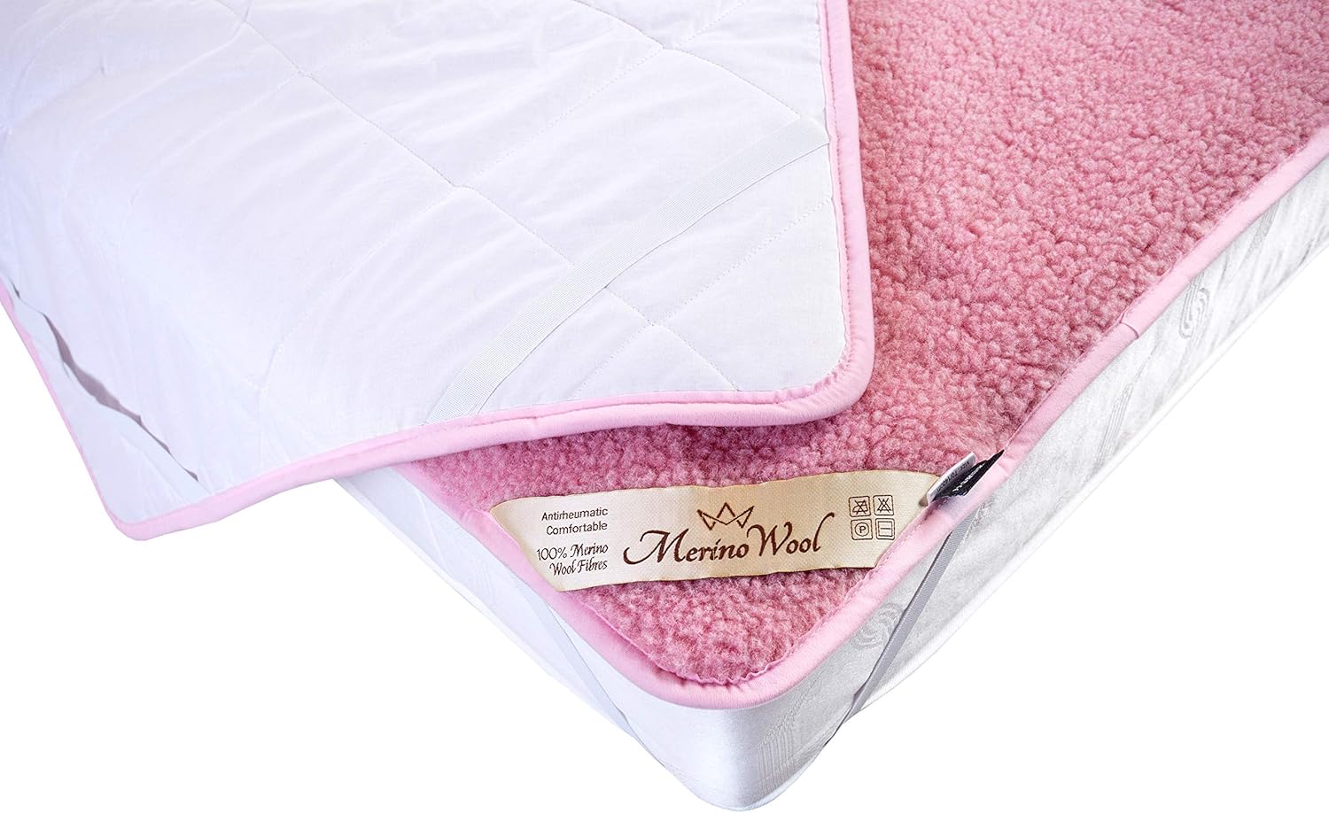 Merino Wool Bedding PINK mattress topper fleece sheet natural product