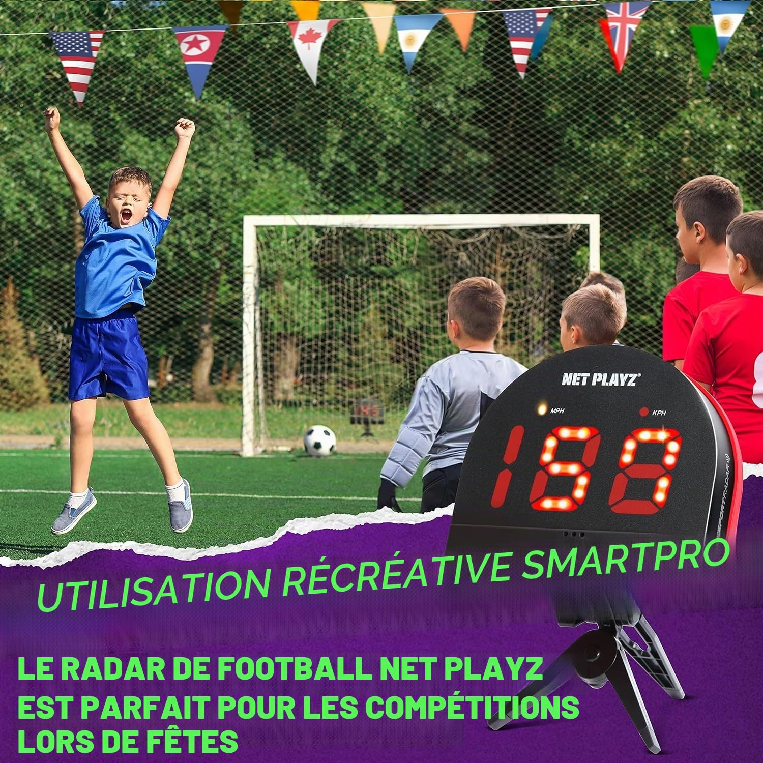 Radars de Football, capteurs de Vitesse équipement d'entraînement (Pistolets Radar Mains Libres, Pistolets de Vitesse de tir | Cadeaux de Football, Gadget et équipement de Haute Technologie pour