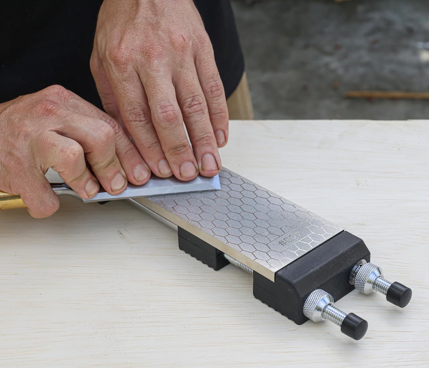 Heavy Duty Diamond Sharpening Stone Set, 2-Sided Fine 1000 Grit/Coarse 400 Grit Sharpening Plate, Fast & Efficient Knife Sharpener for Razor Sharp Knives and Chisels from Schaaf Tools