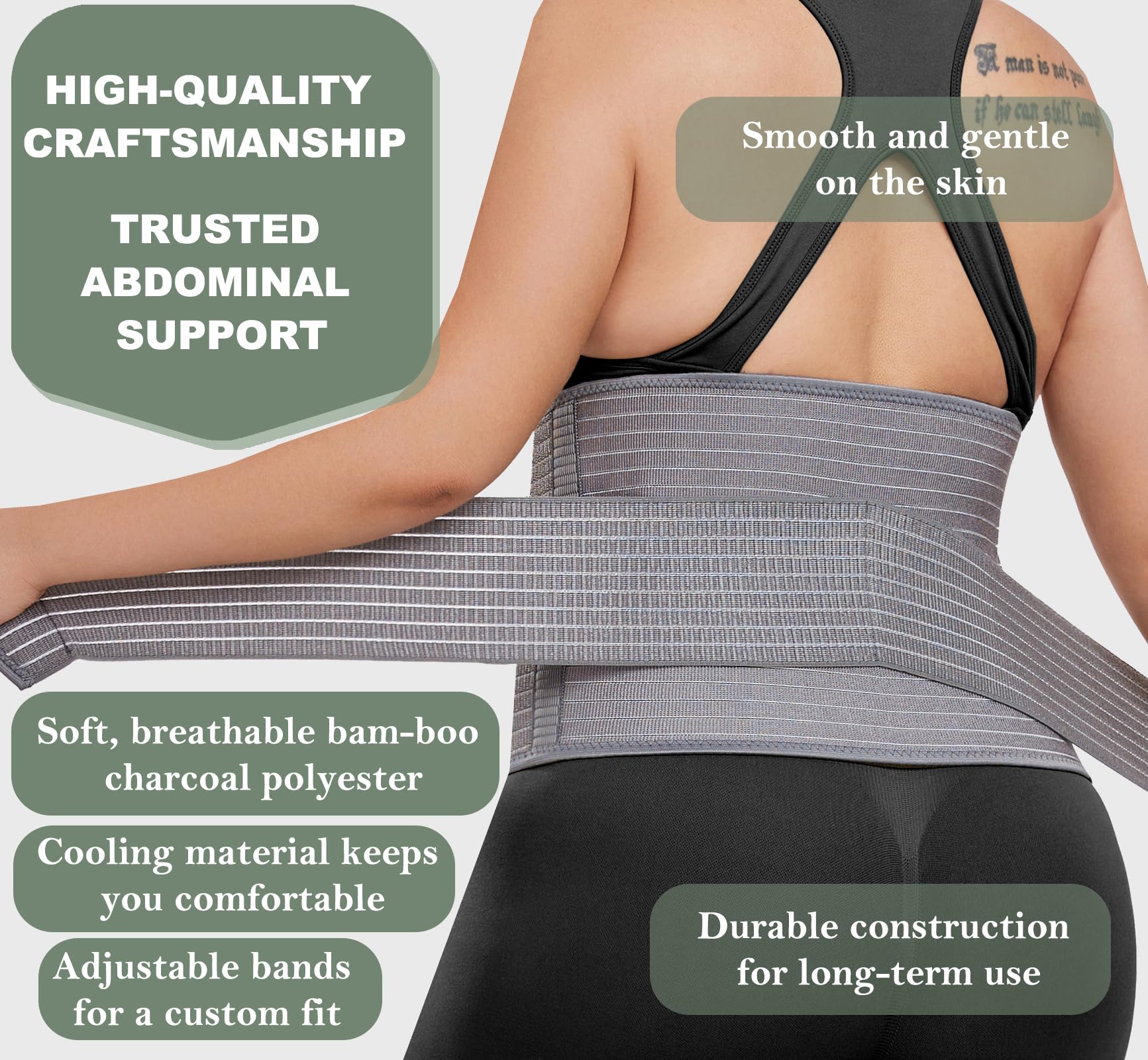 Abdominal Binder Post Surgery - Postpartum Belly Band Wrap | Post