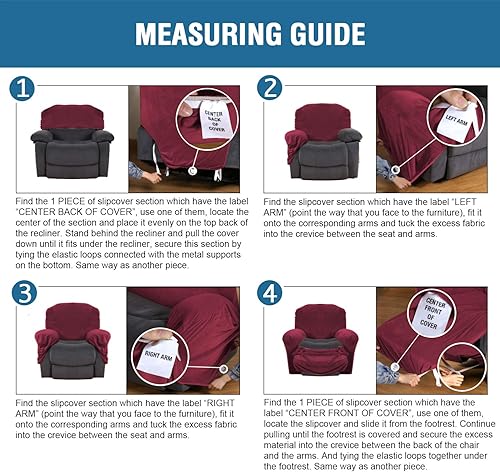 Miniatura 4 de cjc Fundas de terciopelo para sofá reclinable con sección de terciopelo, funda elástica de felpa para sofá reclinable, fundas para sofá de 3 plazas,