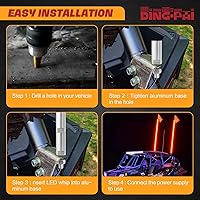 Vista 35 de Luces LED para látigo con bandera, antena de seguridad, lámpara de látigos con bandera para cuatrimotos, UTV, todoterreno, duna de arena, Buggy RZR