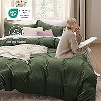 Vista 5 de Bedsure Funda de edredón de tamaño King, juego suave, prelavado, verde oliva, 3 piezas, 1 funda de edredón de 104 x 90 pulgadas con cierre